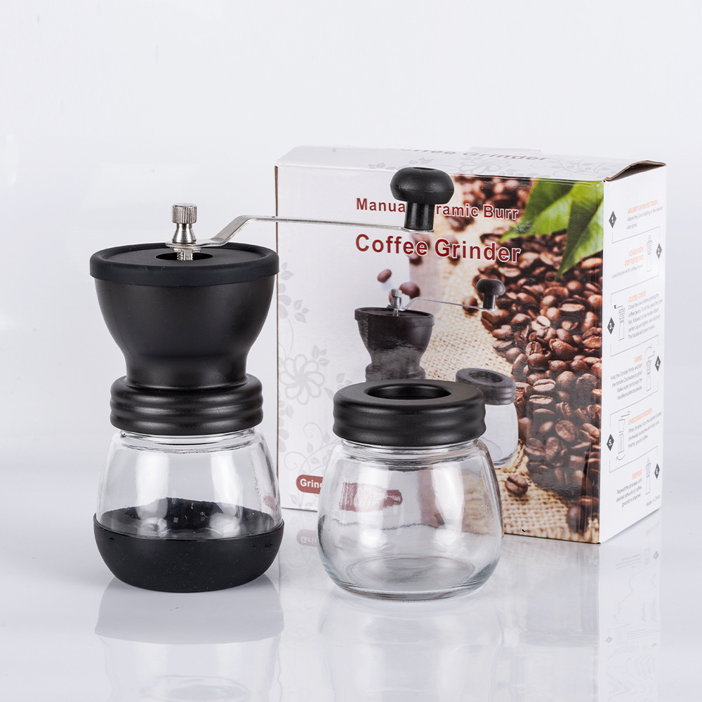Hand coffee grinder with CNC grinding mechanism and brush