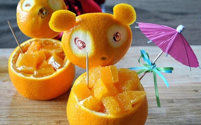 Gọt Cam Hình Con Gấu