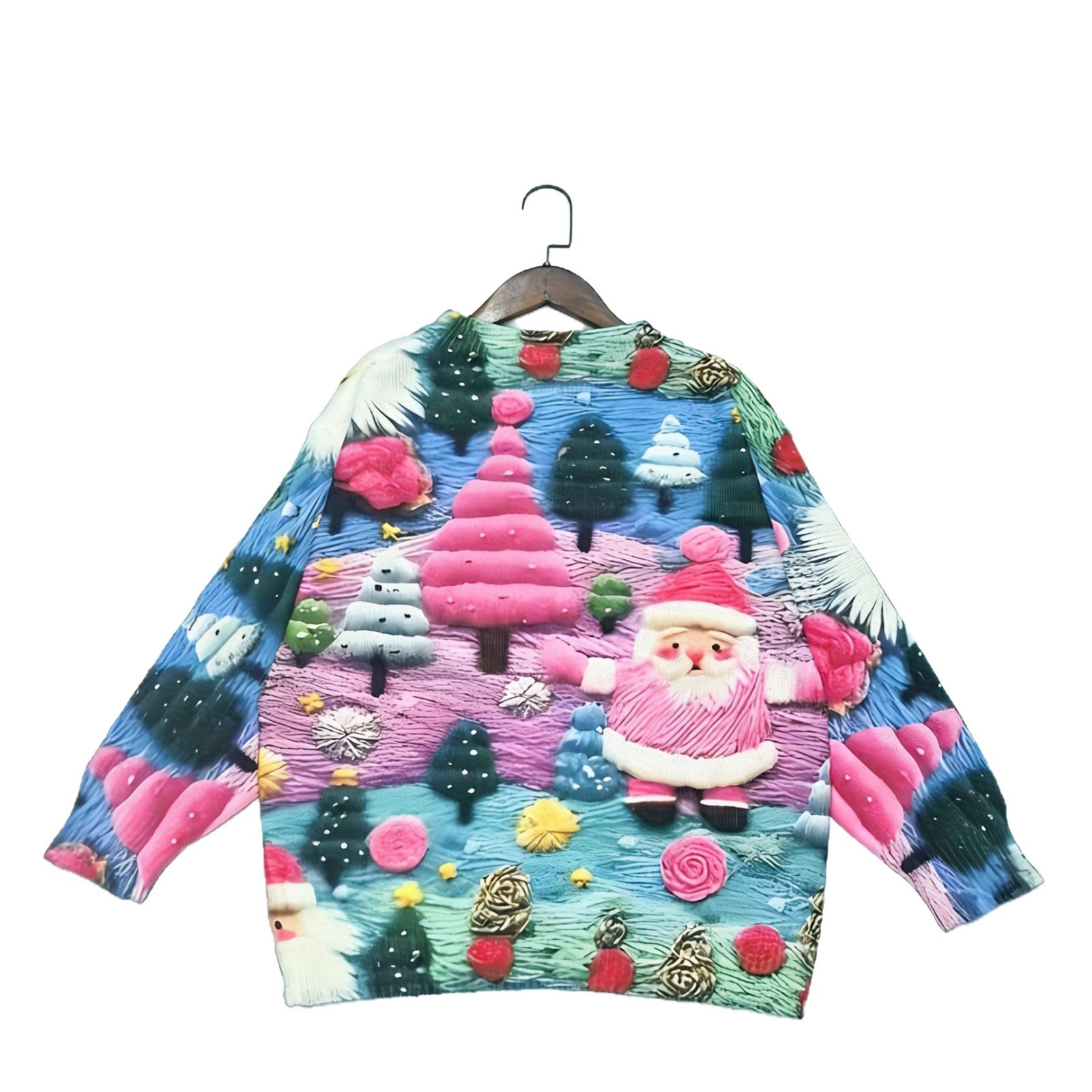 Women’s Christmas sweater with 3D Santa print