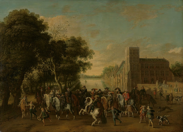 Prince Maurits accompanied by Prince Frederik Hendrik Frederick V of Bohemia and