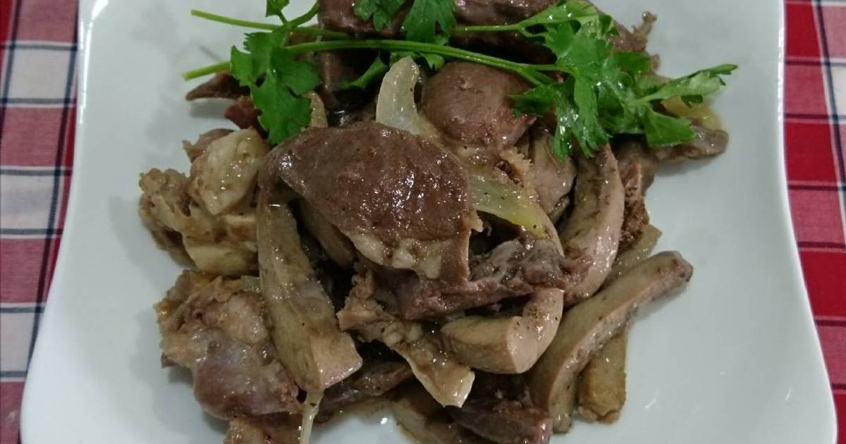 Tim cật heo xào hành tây