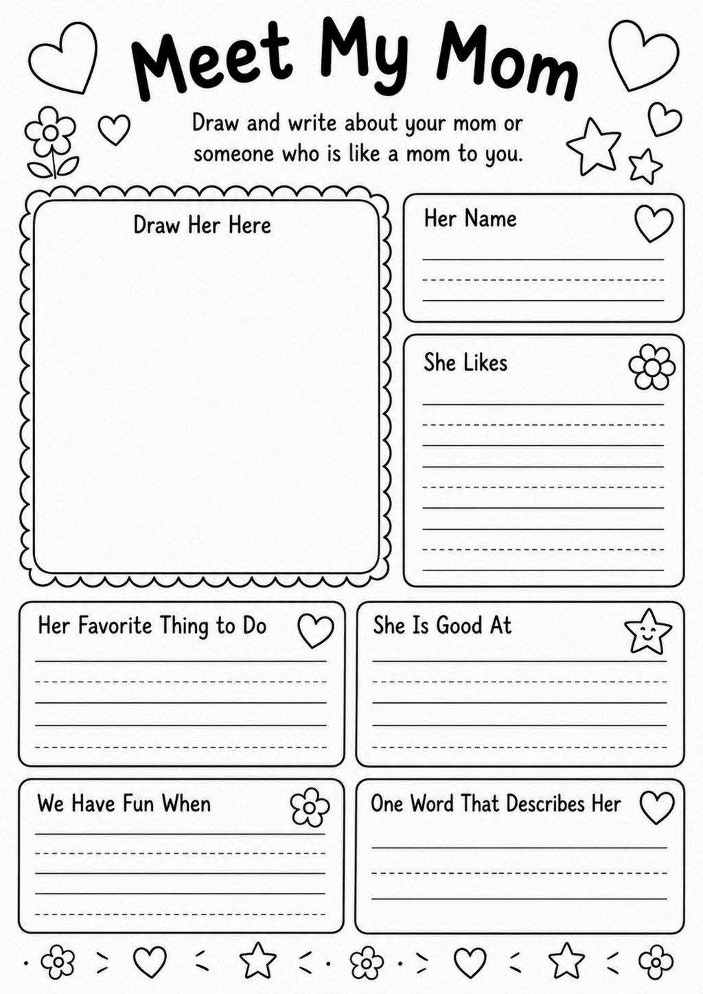Meet My Mom Worksheet
