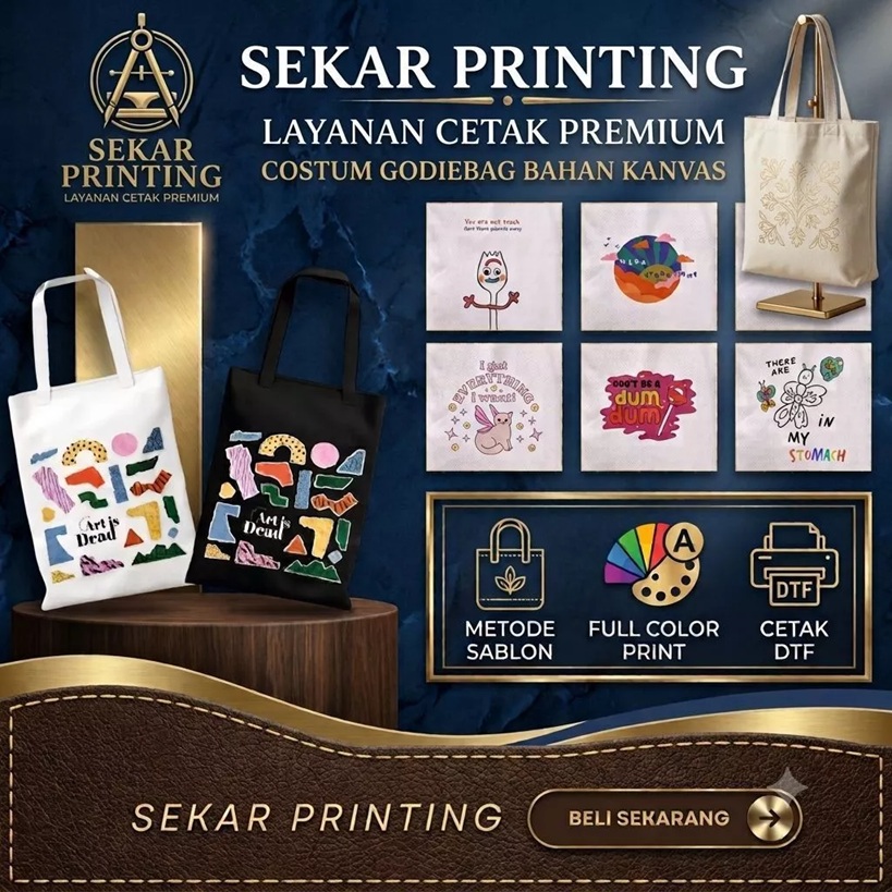 goodie bag kanvas costum/tas kain/tas Tote bag/TAS KANVAS JAIT — Sekar Printing