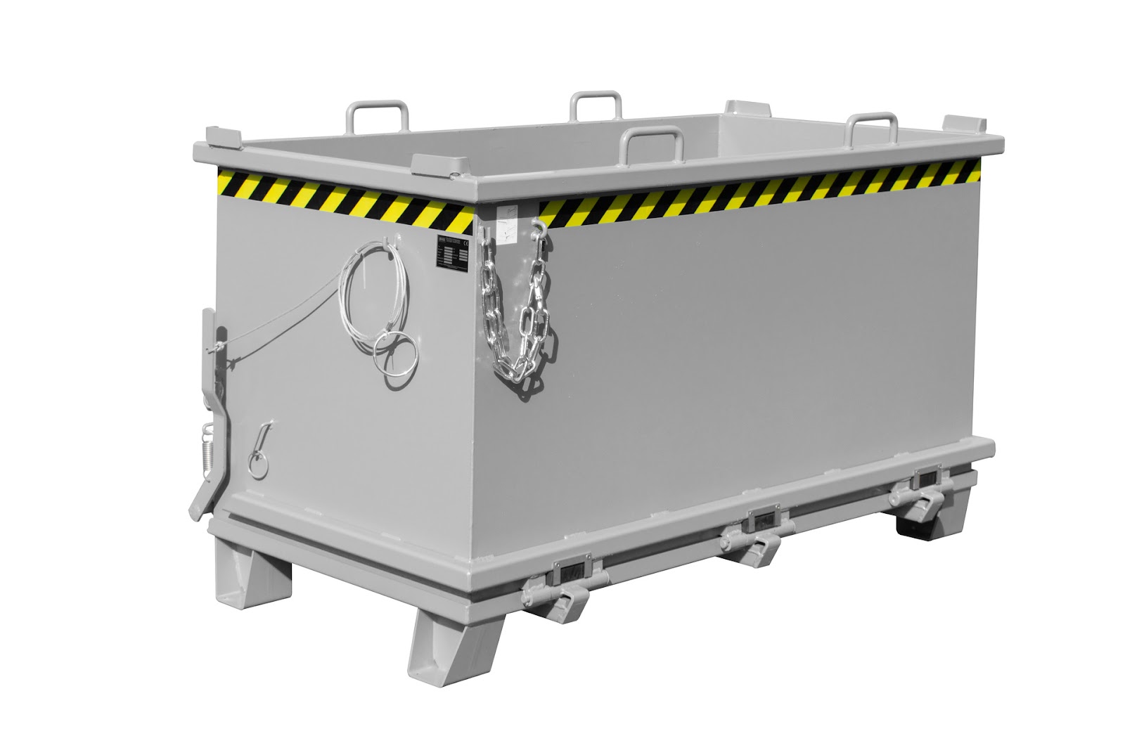 Bodemklepcontainer SB 1500, gelakt, Muisgrijs