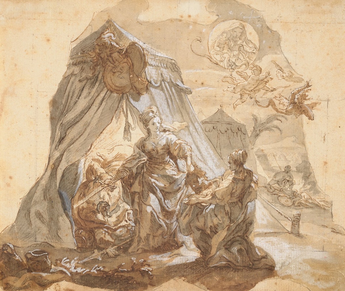 Judith with the Head of Holofernes and a Vision of the Virgin and Child Casting