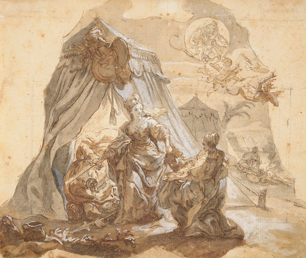 Judith with the Head of Holofernes and a Vision of the Virgin and Child Casting