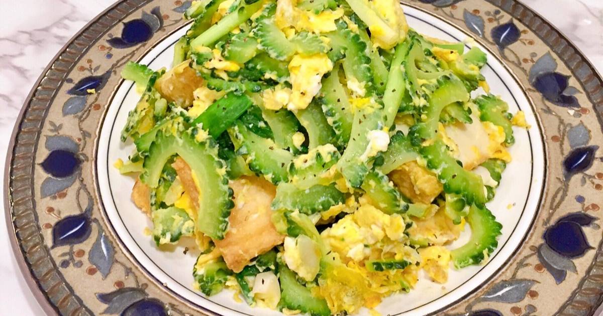 Khổ qua xào trứng,đậu hủ