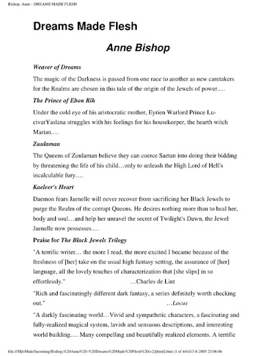 Bishop, Anne Dark Jewels SS Anth Dreams Made Flesh