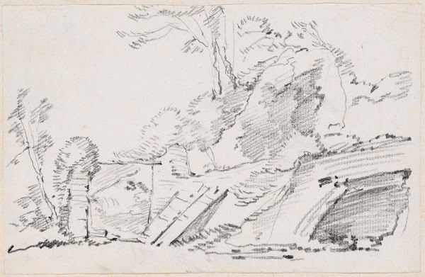 An Ancient Wall with a Ruined Gate 1744 1750