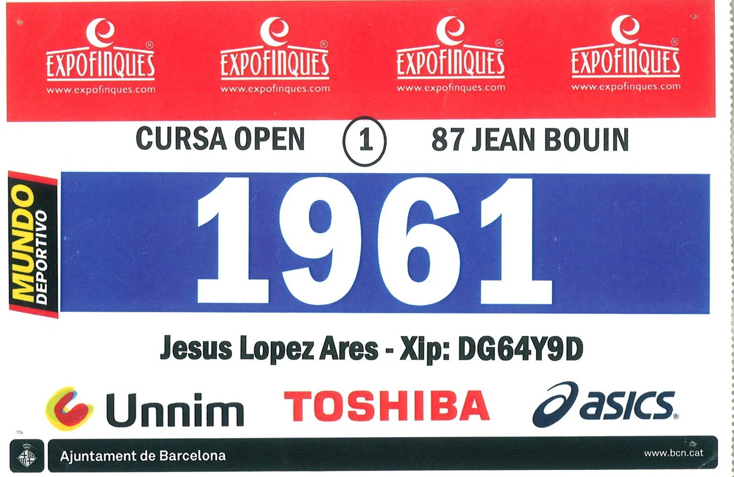 Dorsal de Cursa Jean Bouin
