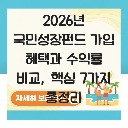 국민성장펀드 가입 혜택 및 운용사별 수익률 비교 정보 대표 이미지
