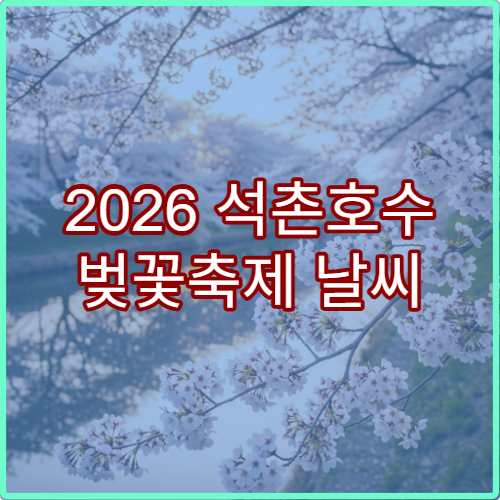 2026 석촌호수 벚꽃축제 날씨 예보와 비 오는 날 대체 코스