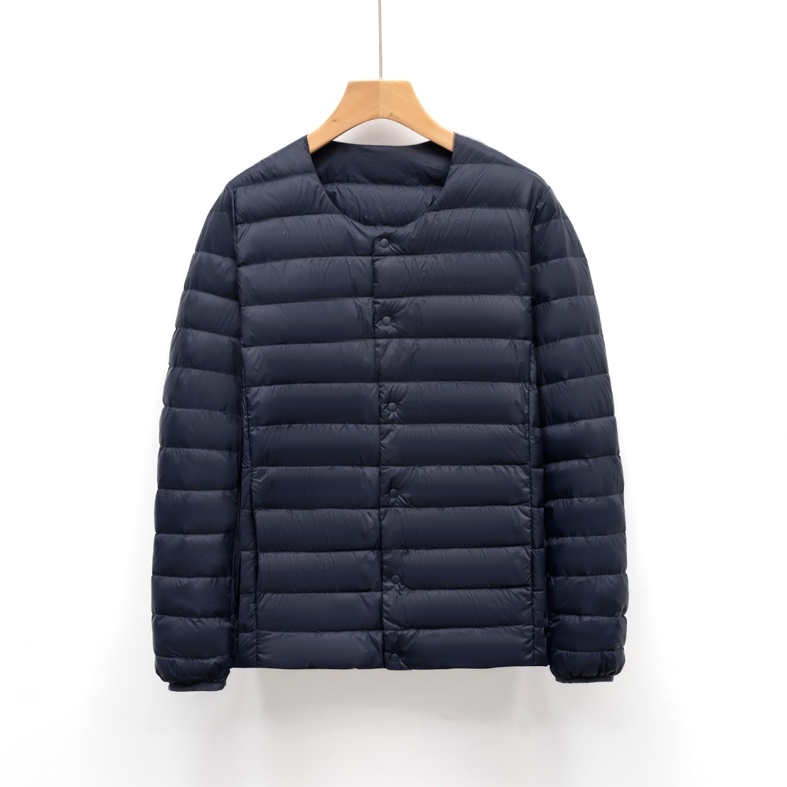 Leichte Herren-Daunenjacke, Rundhals, dünn