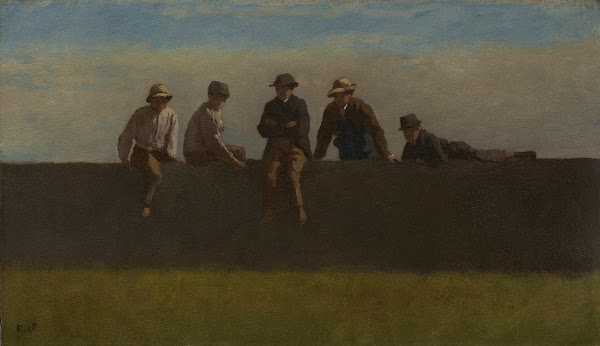 Five Boys on a Wall 1875 1880