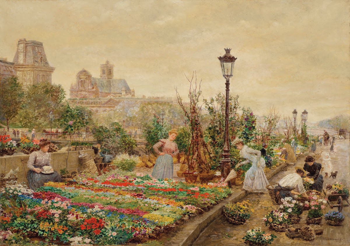 Le quai aux fleurs et lhôtel de ville 1900