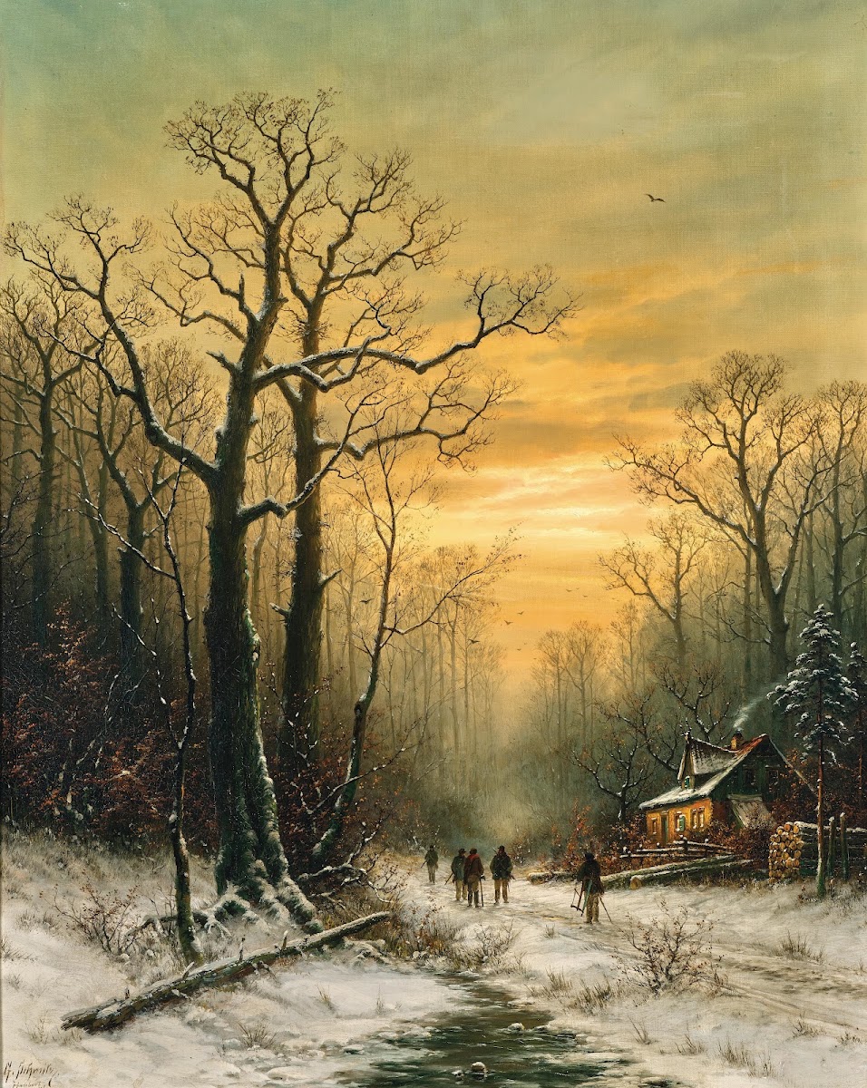 Encounter On The Way Home In Winter