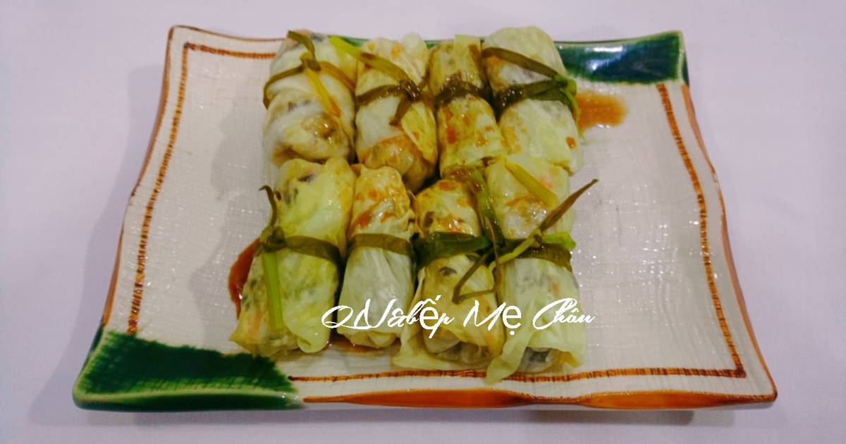 Bắp cải cuộn sốt nước tương chay