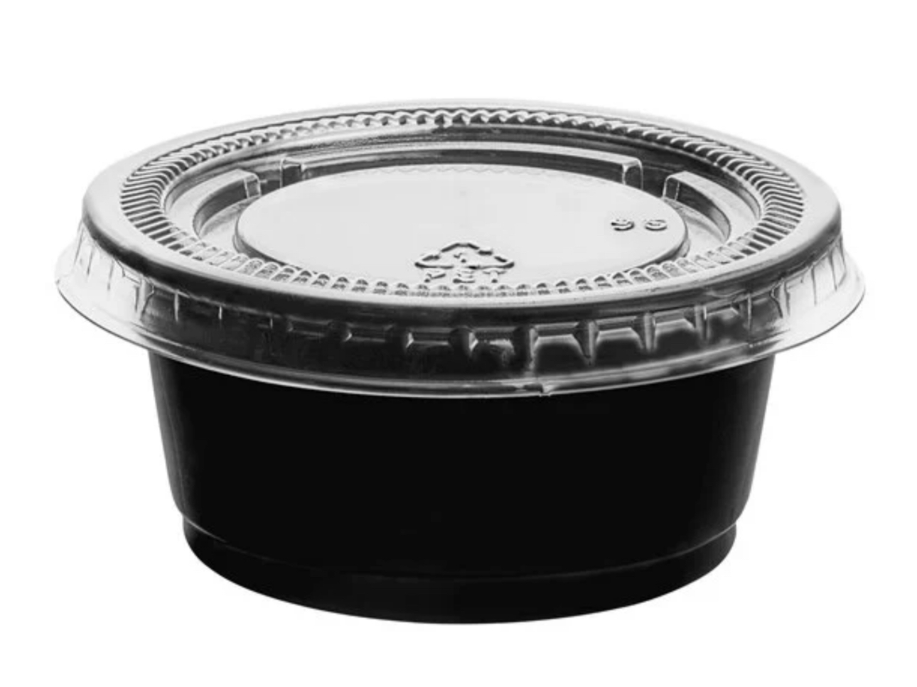 Plastic Black Cup 1.75 Ounce - 2500PC With Lids