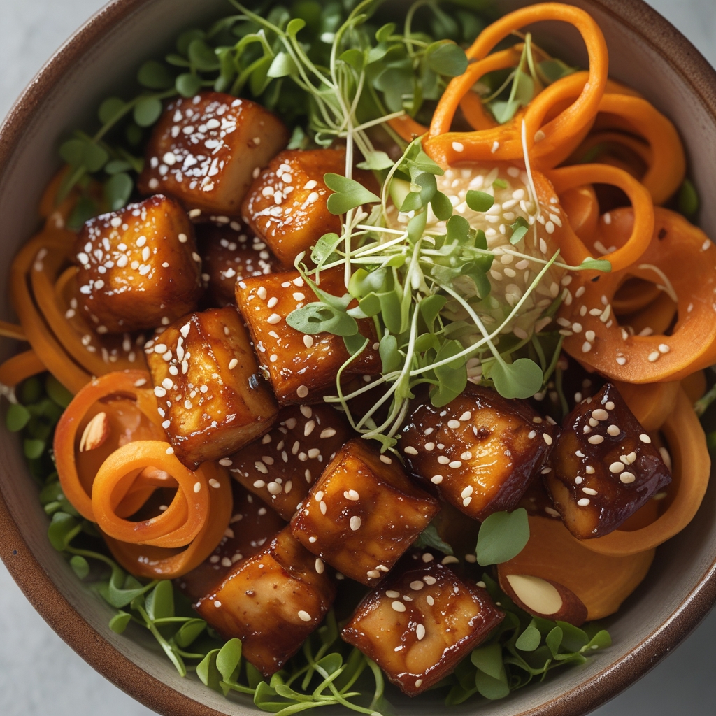 Final Miso-Glazed Tempeh & Sweet Potato Noodle Power Bowl