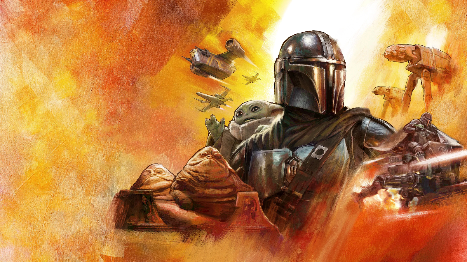 The Mandalorian and Grogu Art - Digital Painting 4K Wallpaper (3840x2160)
