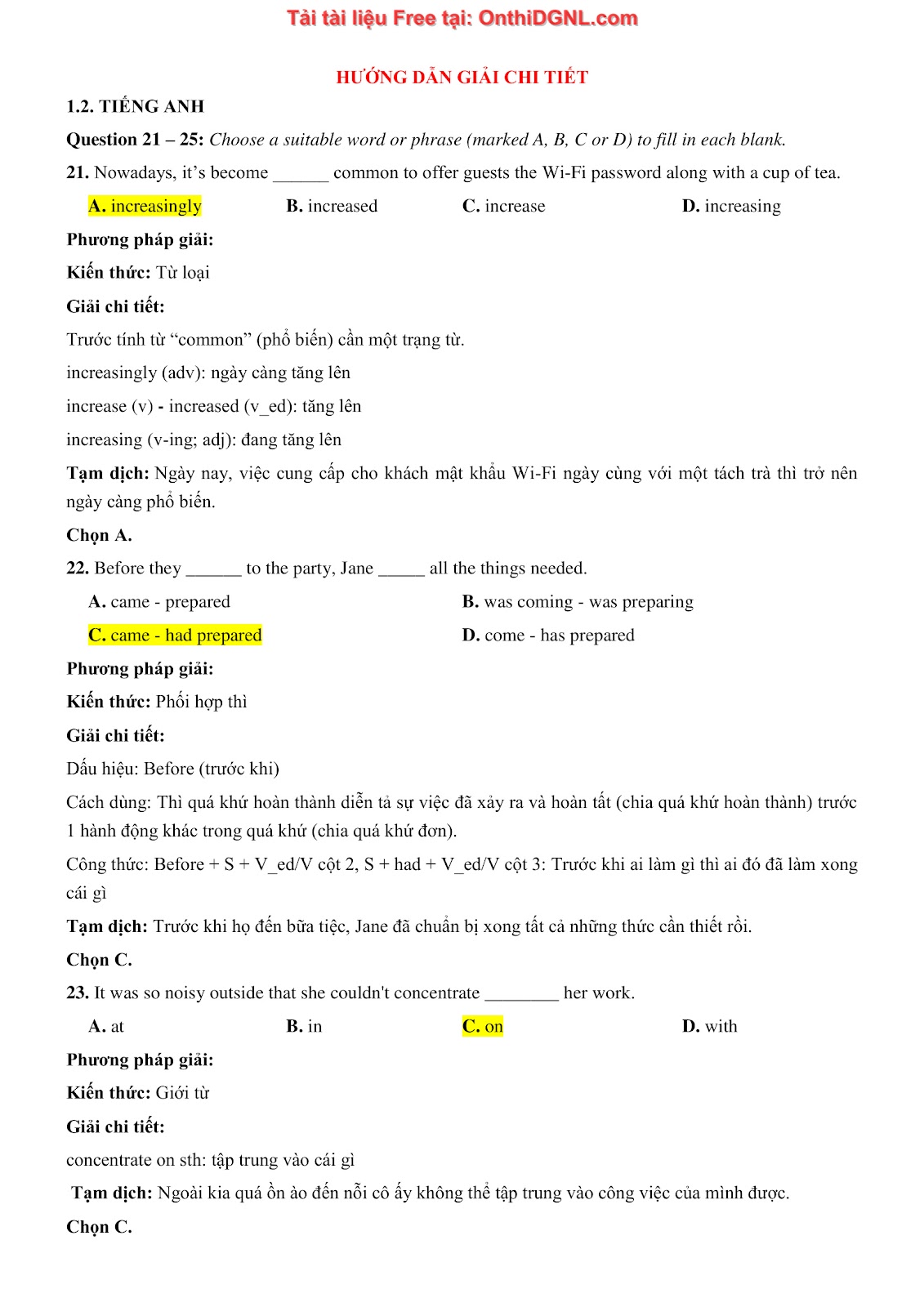 800 bài tập môn Tiếng Anh - Ôn thi ĐGNL ĐHQG TP HCM Phần 31