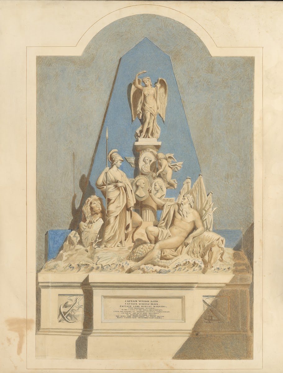 Design for The Three Captains Memorial ca 1784