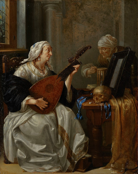 Woman Playing a Theorbo 1660 1664