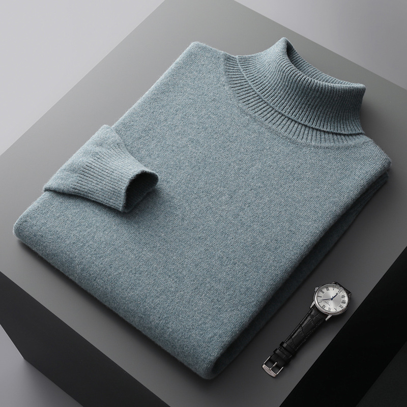 Men's turtleneck sweater made of 100% wool, large sizes
