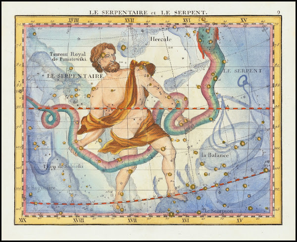 La Serpentaire et Le Serpente Ophiucus  Serpens 1776
