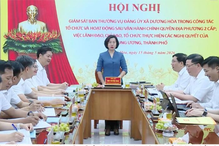 Đoàn giám sát của Ban Thường vụ Thành ủy làm việc tại xã Dương Hòa, phường Cửa Nam - Đài Phát thanh và truyền hình Hà Nội