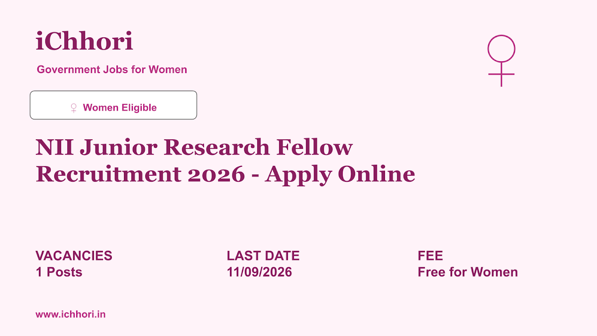 NII Junior Research Fellow Recruitment 2026 - Apply Online - iChhori