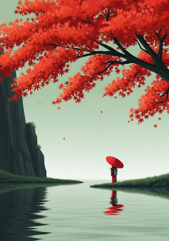 Tranquil Japanese Maple Reflection