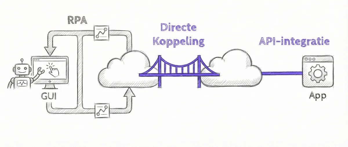 Verschil RPA vs API - Directe koppeling schets