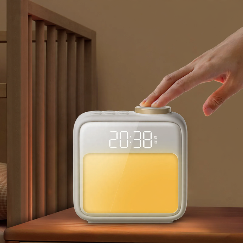 Multifunctional light alarm clock with ambient light