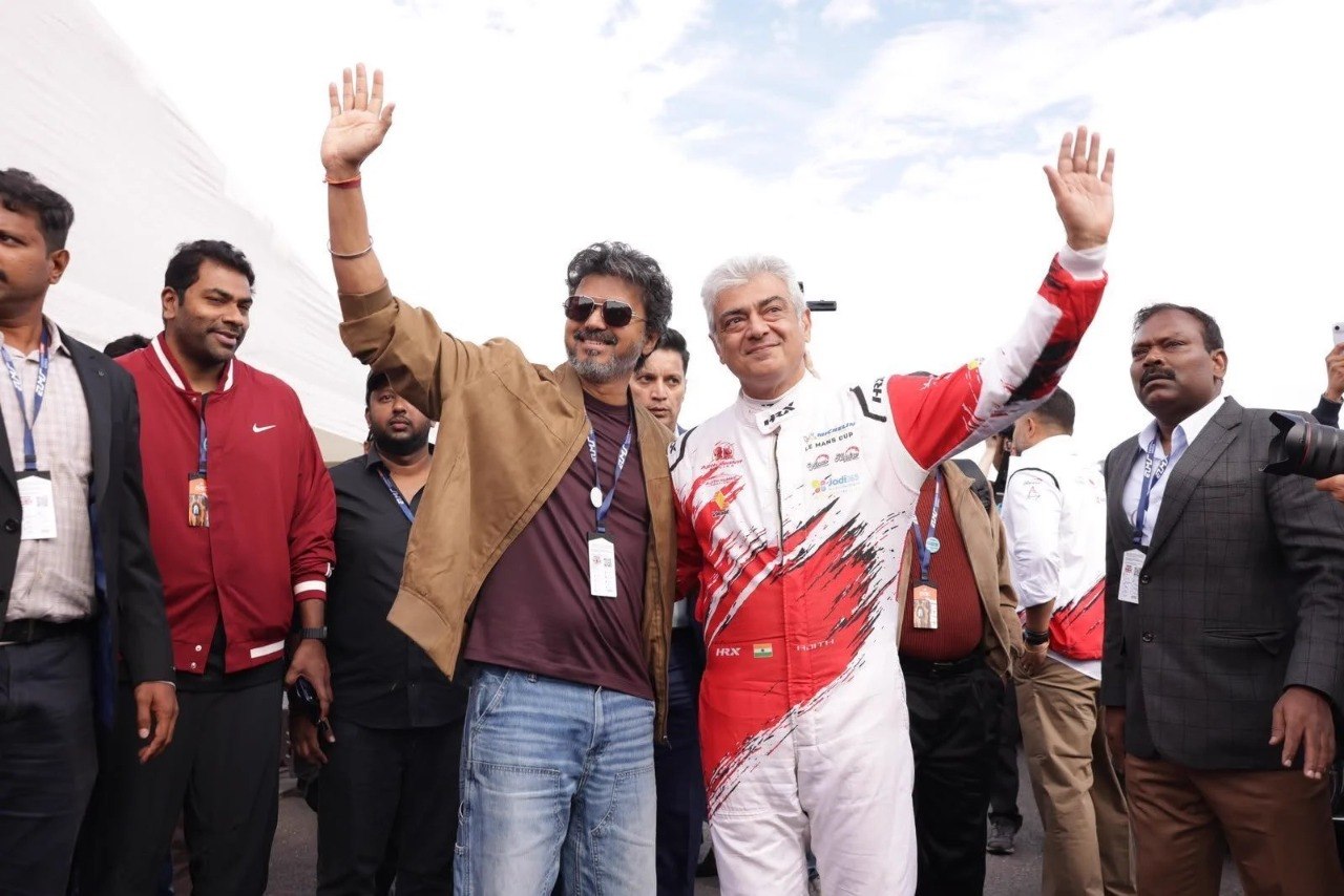 Vijay Flags Off Ajith Race at Silverstone with Trisha