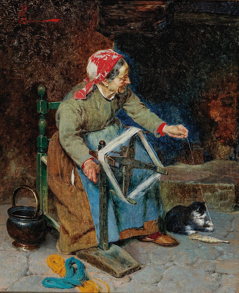 Friendly Assistance at the Spinning Wheel