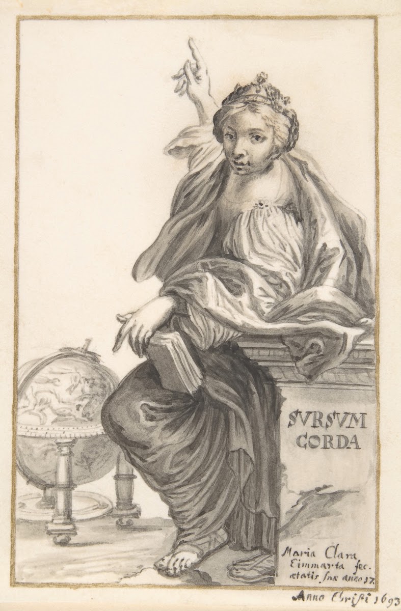 Saint Margaret Ponting To Heaven With A Globe Next To Her 1693