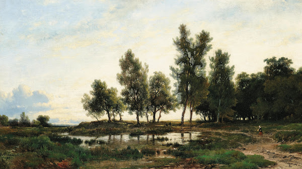 A Swamp Landscape with Travellers 1871