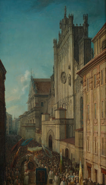 Ulica Świętojańska podczas procesji Bożego Ciała 1860