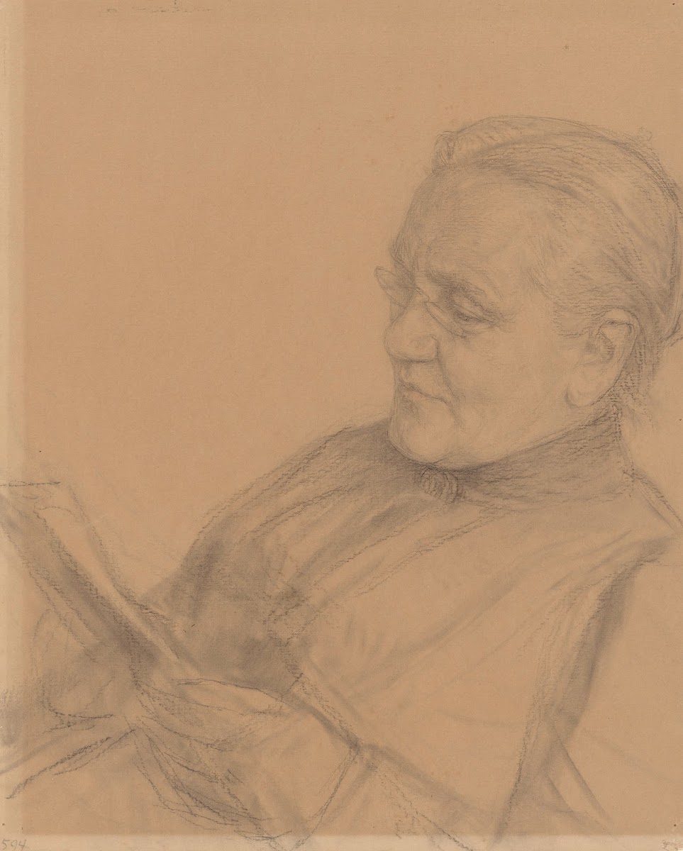 Portret van Barendina Hermina Muhring lezende 1906