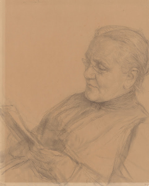 Portret van Barendina Hermina Muhring lezende 1906