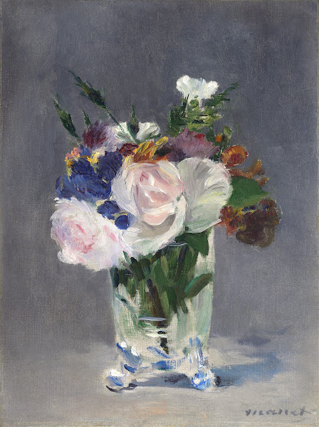 Flowers in a Crystal Vase c 1882