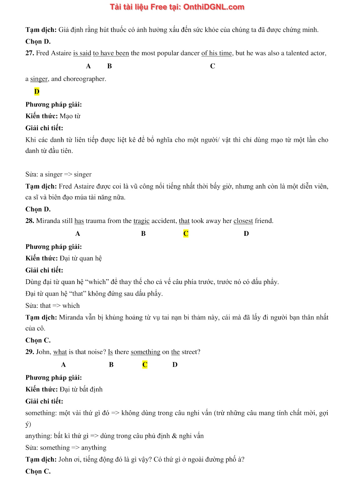 800 bài tập môn Tiếng Anh - Ôn thi ĐGNL ĐHQG TP HCM Phần 33