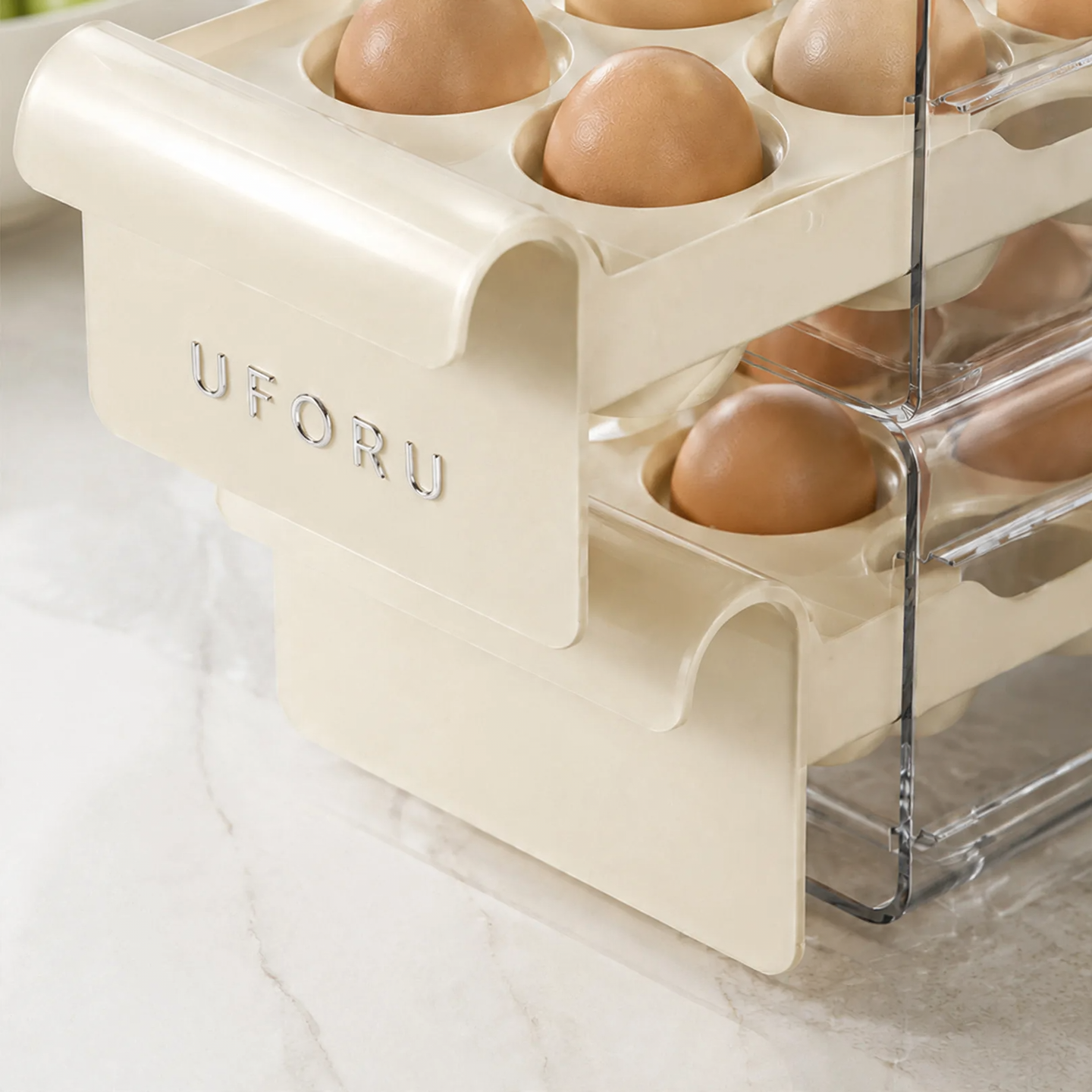 Double Egg Storage Box, Expandable, Plastic