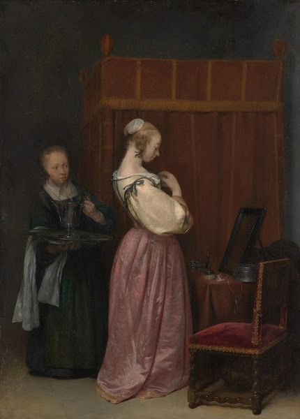 A Young Woman at Her Toilet with a Maid ca 165051