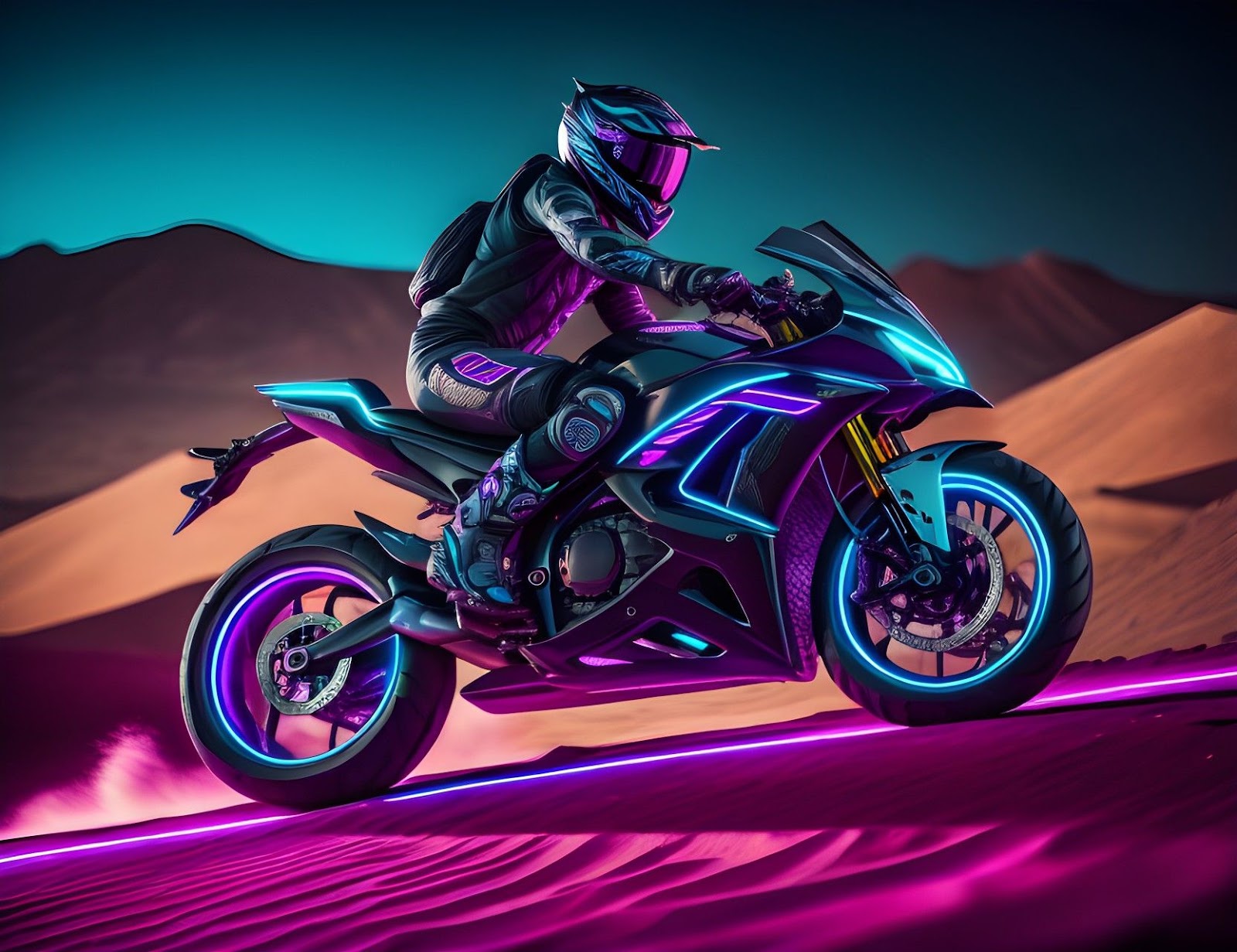 Neon Biker Picture