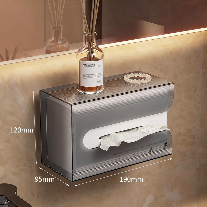 Wall-mounted tissue dispenser made of plastic