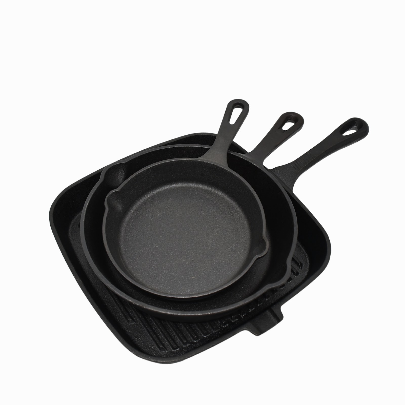 Gusseisen-Bratpfannen-Set, 5-teilig