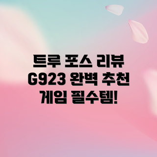g923 내돈내산, 로지텍 G923, 게임 핸들 추천, G923 리뷰, 트루 포스 블랙