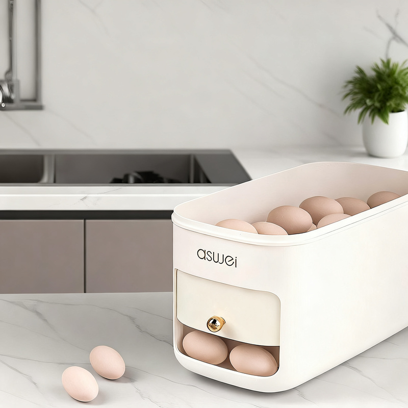 Kühlschrank-Eierbox mit Rollmechanismus